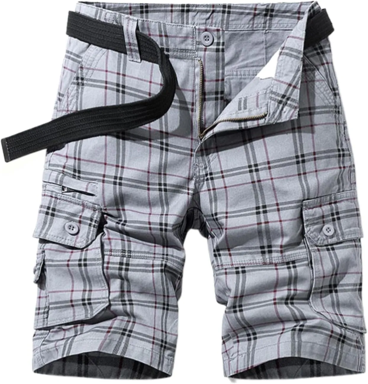 Mens Cargo Shorts Cotton Work Shorts Multi Pocket Casual Workout Shorts Loose Fit Military Cargo Shorts with No Belt