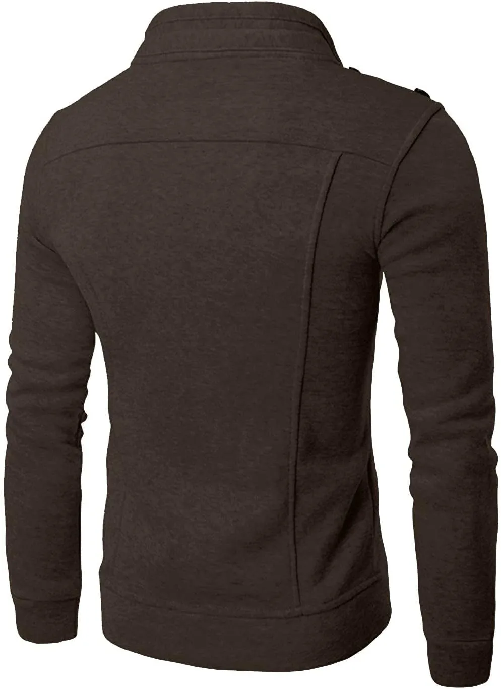 Mens Fleece Lined Jacket Mens Athletic Jacket Fashion Casual Loose Stand Collar Button Decorated Sweatshirt Jacket