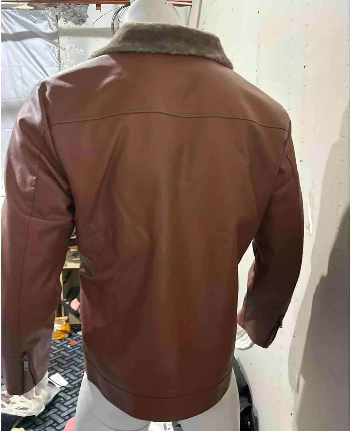 Mens Leather Jacket Fleece Lined Motorcycle Jacket Stand Collar Moto Jacket Vintage Faux Leather Jacket Warm Coats