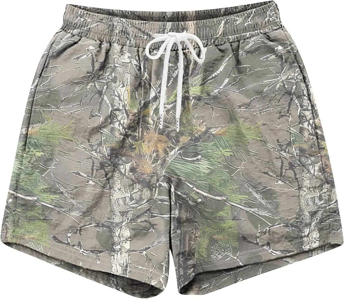 Mens Shorts Casual Drawstring Elastic Waist Beach Shorts Fashion Camo Print Board Shorts Athletic Mesh Gym Shorts