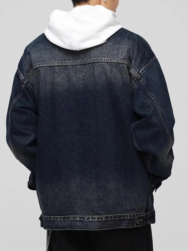Men's Spring Autumn Loose American Casual Denim Jacket