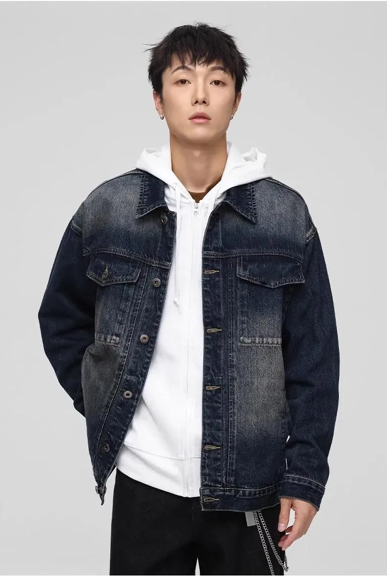 Men's Spring Autumn Loose American Casual Denim Jacket