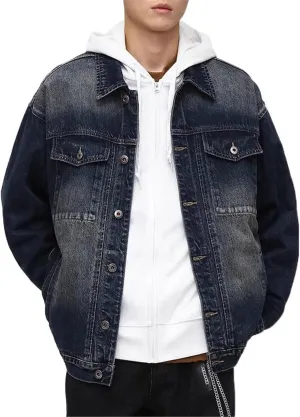 Men's Spring Autumn Loose American Casual Denim Jacket