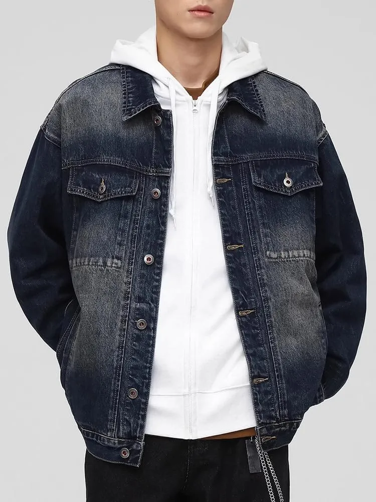 Men's Spring Autumn Loose American Casual Denim Jacket