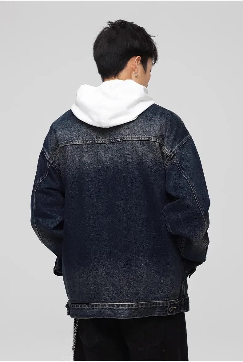 Men's Spring Autumn Loose American Casual Denim Jacket