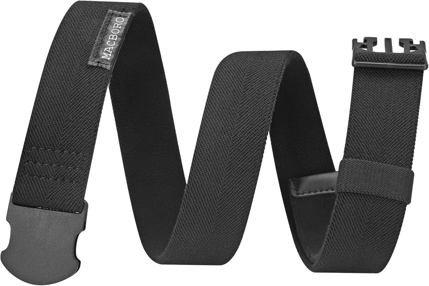 Men's Stretchable Elastic Belt, Nickel-Free TSA Approved Non-Metal Belt, Big and Tall Hypoallergenic Belt