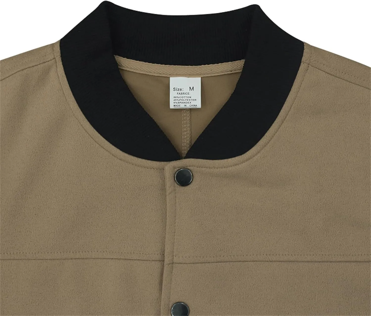 Mens Suede Bomber Jacket Lightweight Classic Fit Snap Button Down Varsity Coat Casual Spring Fall Windbreaker