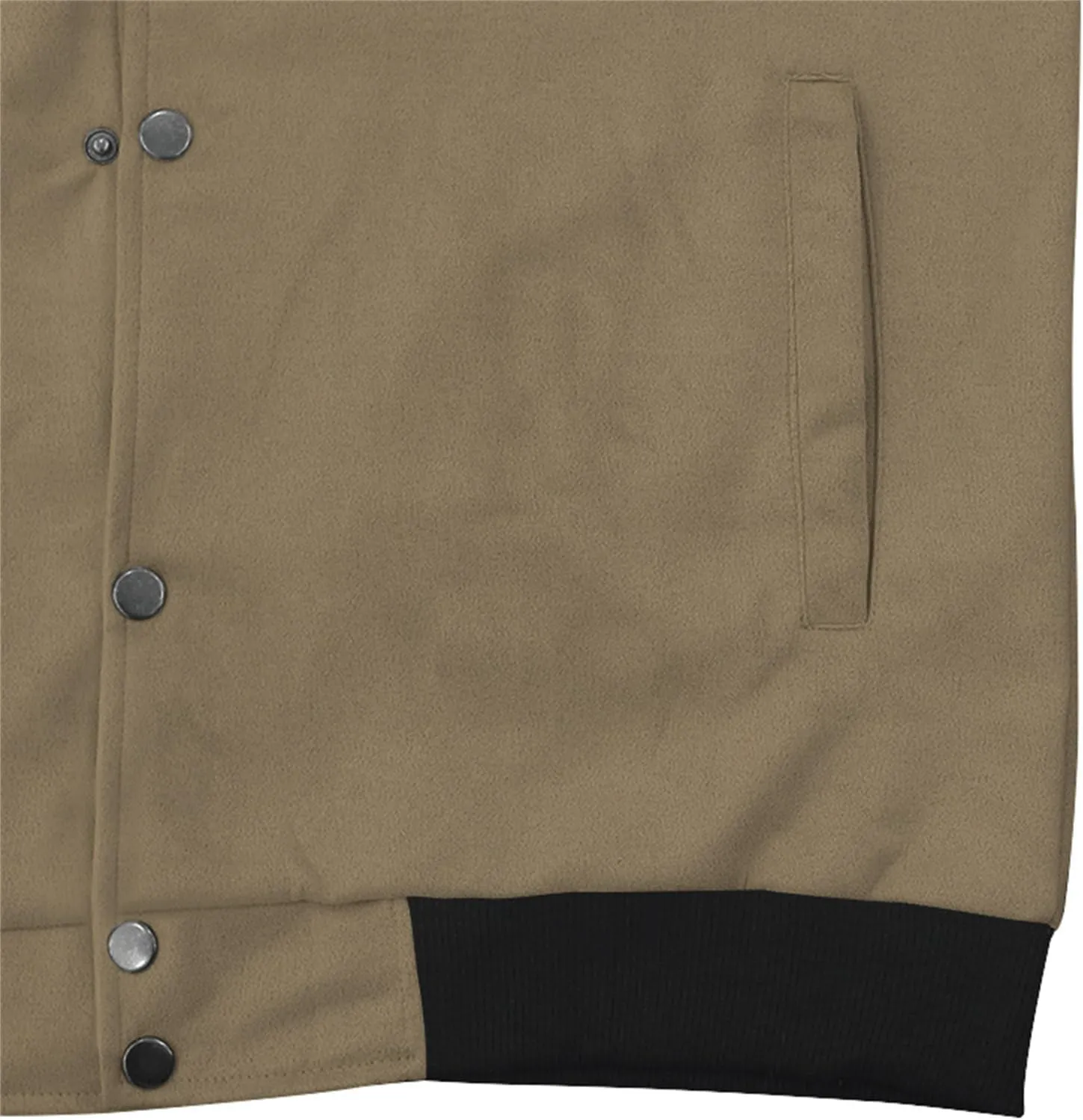 Mens Suede Bomber Jacket Lightweight Classic Fit Snap Button Down Varsity Coat Casual Spring Fall Windbreaker