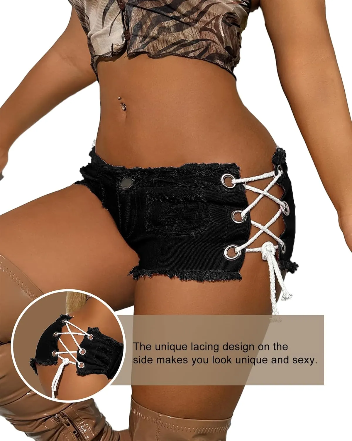 Mini Jean Shorts Cut Off Sexy Jean Shorts Micro Shorts Sexy Short Shorts for Women Lingerie Denim Shorts Hot Pants