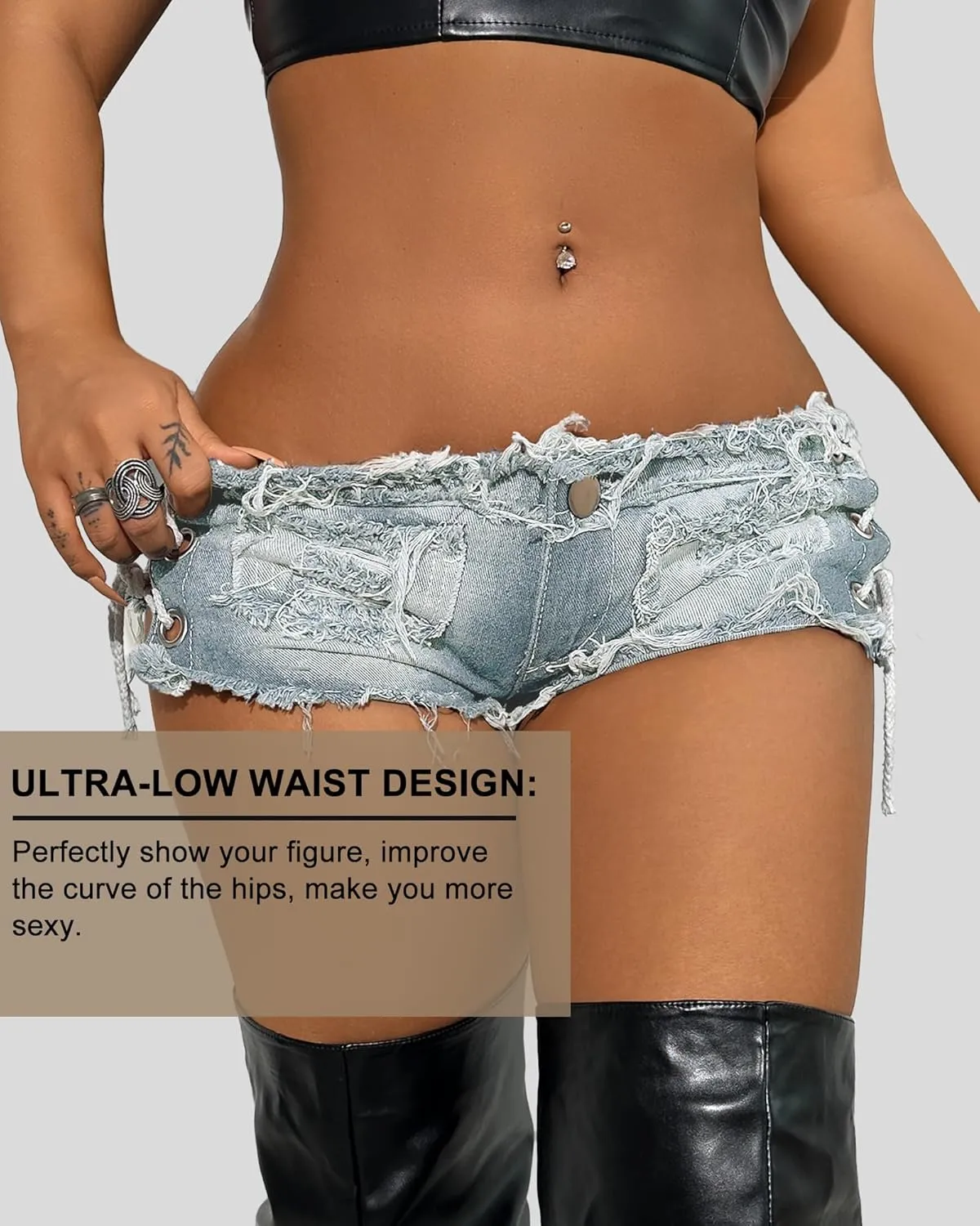 Mini Jean Shorts Cut Off Sexy Jean Shorts Micro Shorts Sexy Short Shorts for Women Lingerie Denim Shorts Hot Pants