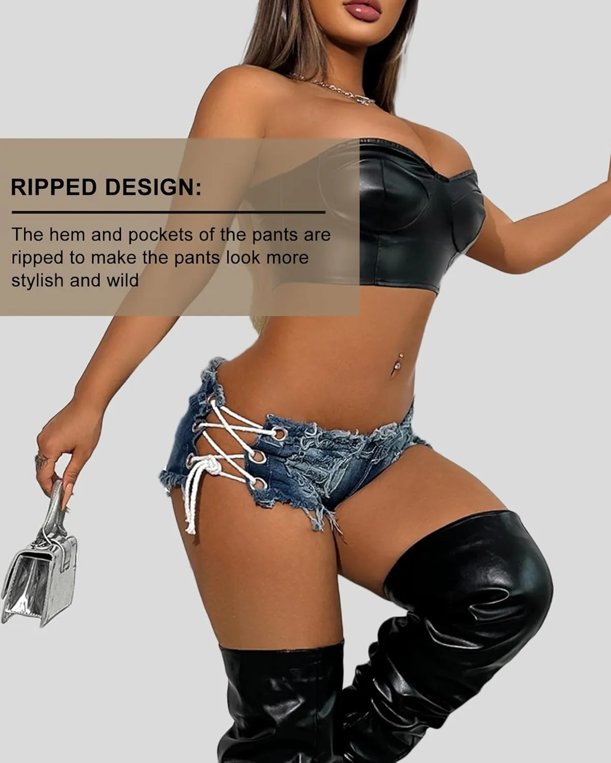 Mini Jean Shorts Cut Off Sexy Jean Shorts Micro Shorts Sexy Short Shorts for Women Lingerie Denim Shorts Hot Pants