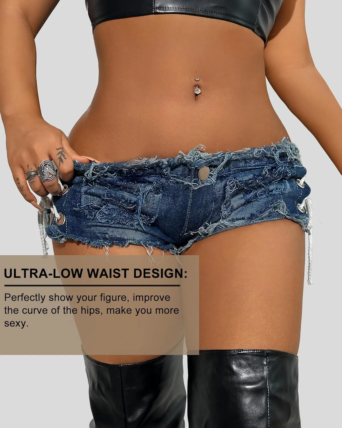 Mini Jean Shorts Cut Off Sexy Jean Shorts Micro Shorts Sexy Short Shorts for Women Lingerie Denim Shorts Hot Pants