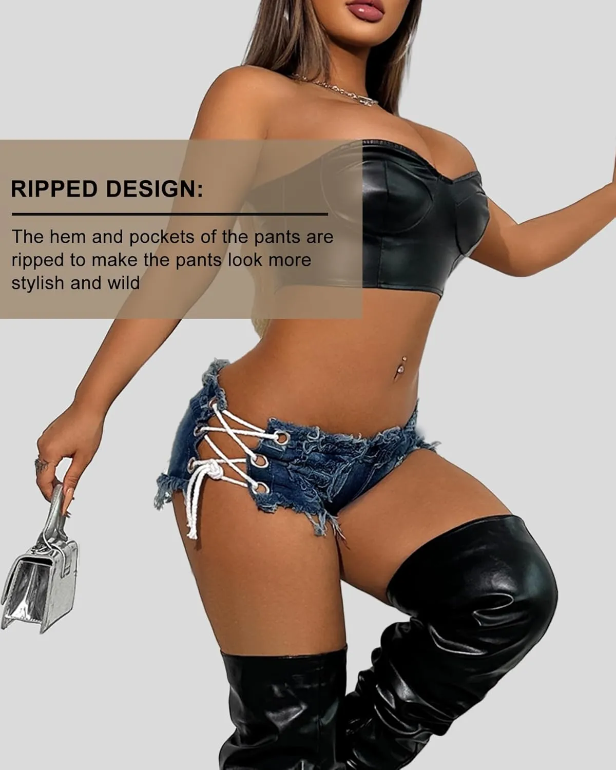 Mini Jean Shorts Cut Off Sexy Jean Shorts Micro Shorts Sexy Short Shorts for Women Lingerie Denim Shorts Hot Pants