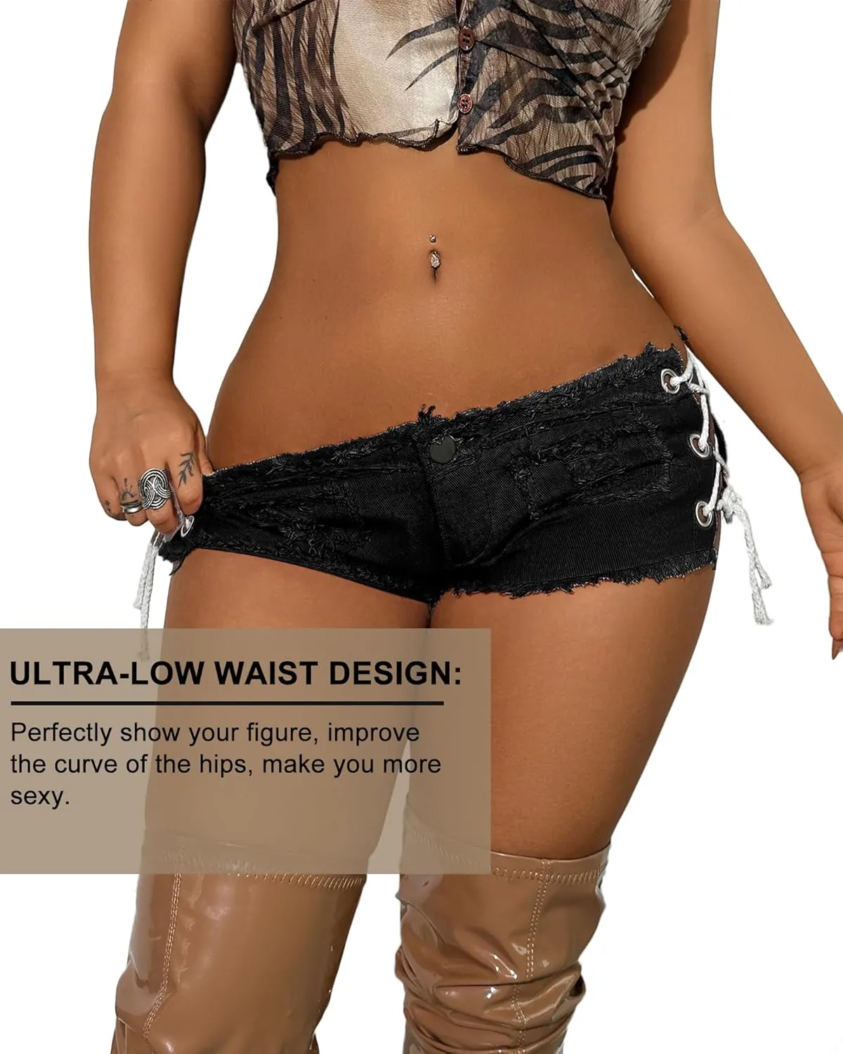 Mini Jean Shorts Cut Off Sexy Jean Shorts Micro Shorts Sexy Short Shorts for Women Lingerie Denim Shorts Hot Pants