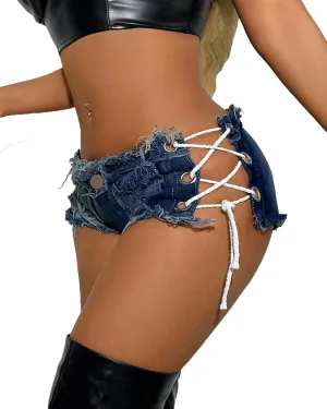 Mini Jean Shorts Cut Off Sexy Jean Shorts Micro Shorts Sexy Short Shorts for Women Lingerie Denim Shorts Hot Pants