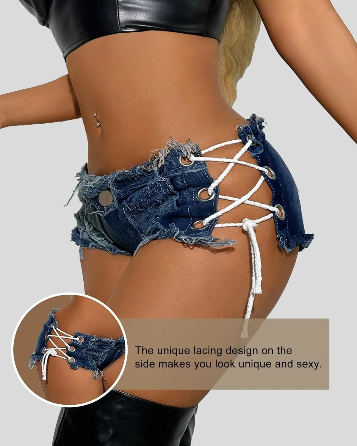 Mini Jean Shorts Cut Off Sexy Jean Shorts Micro Shorts Sexy Short Shorts for Women Lingerie Denim Shorts Hot Pants