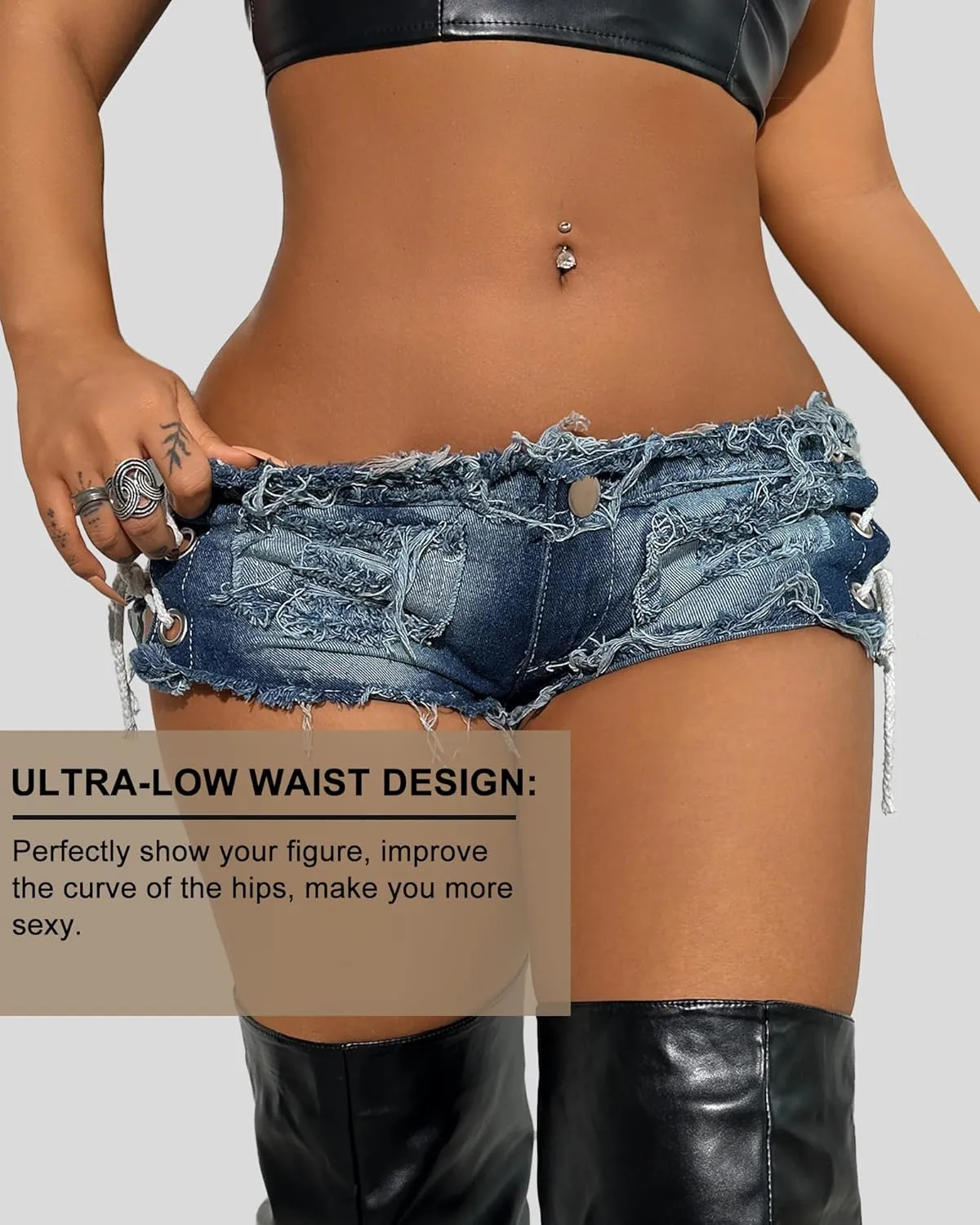 Mini Jean Shorts Cut Off Sexy Jean Shorts Micro Shorts Sexy Short Shorts for Women Lingerie Denim Shorts Hot Pants