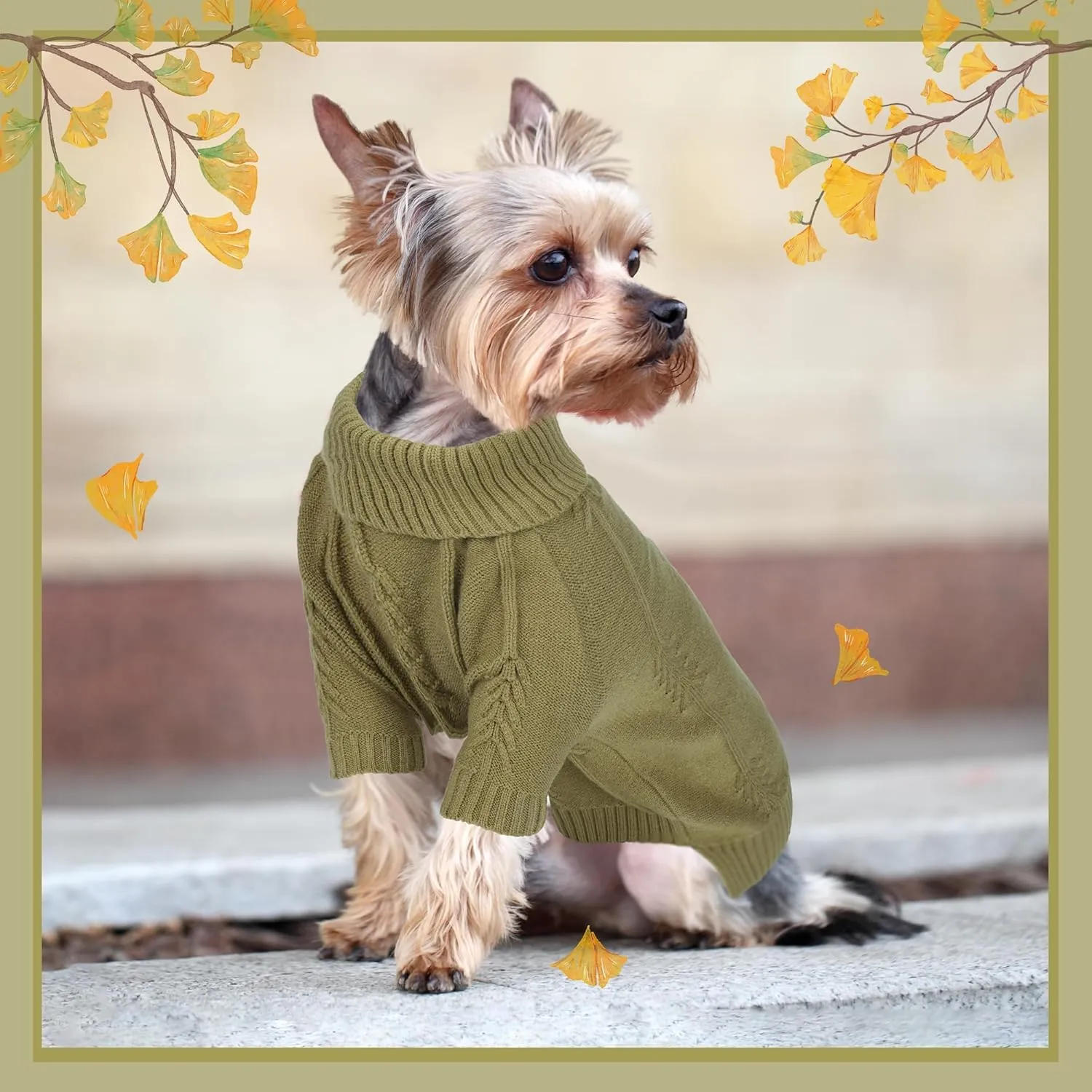 NACOCO Dog Knitted Sweater - Pet Classic Sweatshirt Cat Clothes Soft Thickening Winter Warm Knitwear Outfits Apparel for Small Medium Large Dog (Green, S)