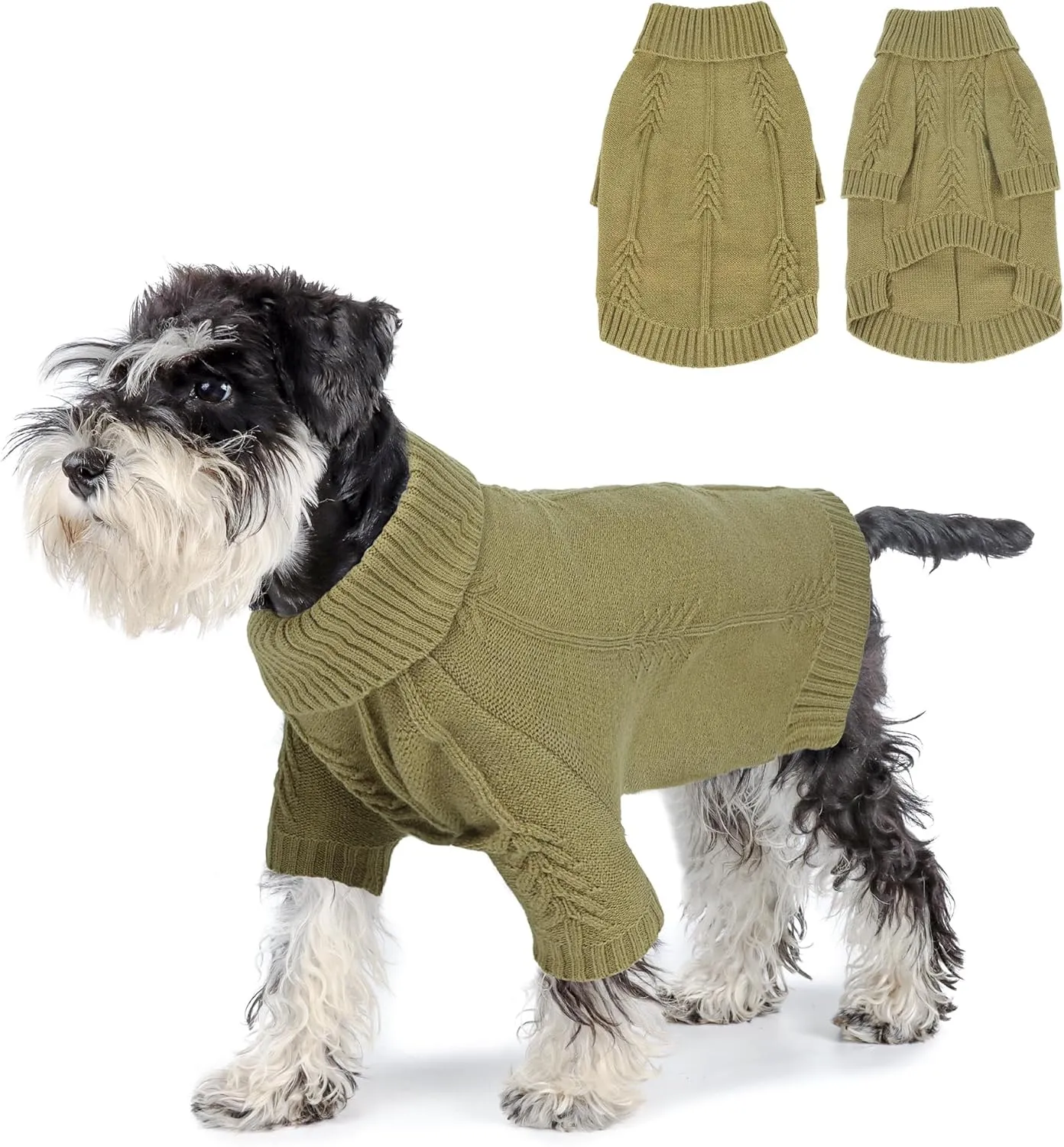 NACOCO Dog Knitted Sweater - Pet Classic Sweatshirt Cat Clothes Soft Thickening Winter Warm Knitwear Outfits Apparel for Small Medium Large Dog (Green, S)