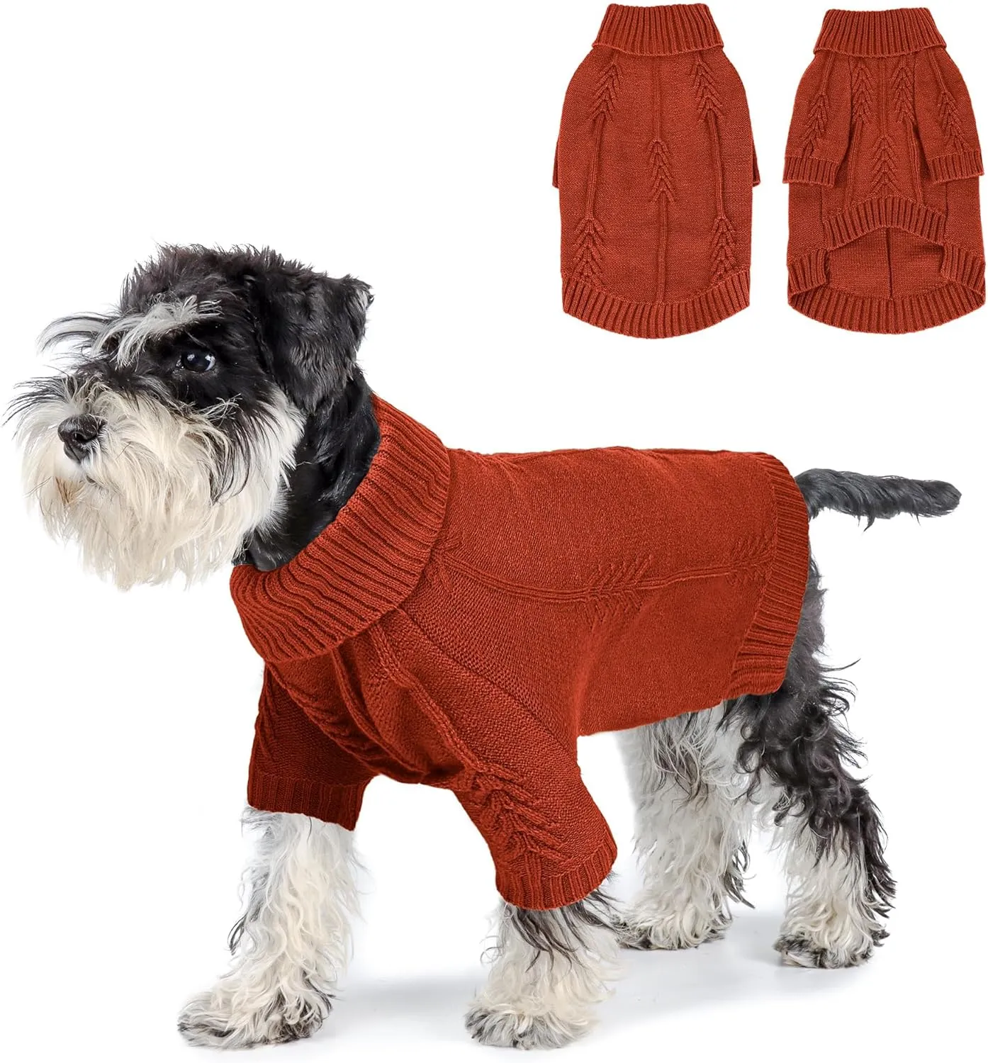 NACOCO Dog Knitted Sweater - Pet Classic Sweatshirt Cat Clothes Soft Thickening Winter Warm Knitwear Outfits Apparel for Small Medium Large Dog (Red, S)