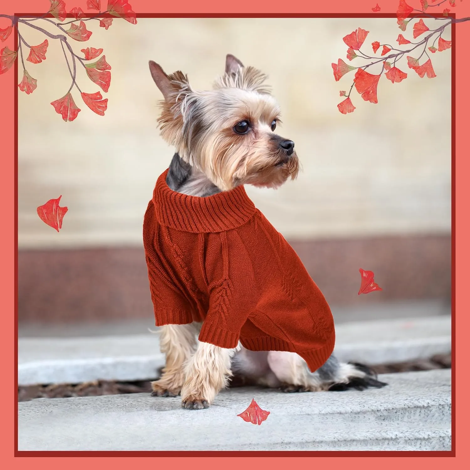 NACOCO Dog Knitted Sweater - Pet Classic Sweatshirt Cat Clothes Soft Thickening Winter Warm Knitwear Outfits Apparel for Small Medium Large Dog (Red, S)