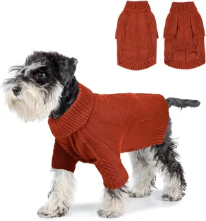 NACOCO Dog Knitted Sweater - Pet Classic Sweatshirt Cat Clothes Soft Thickening Winter Warm Knitwear Outfits Apparel for Small Medium Large Dog (Red, S)
