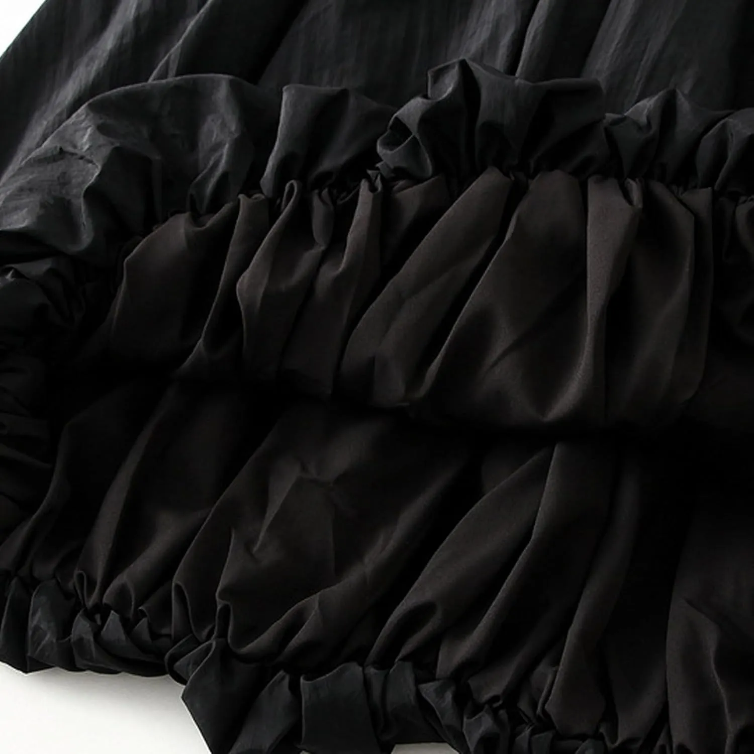 Oplxuo Women Y2K Bubble Maxi Skirt Elastic High Waisted Pleated Flowy A Line Long Puff Skirts Ruffle Hem Balloon Skirts
