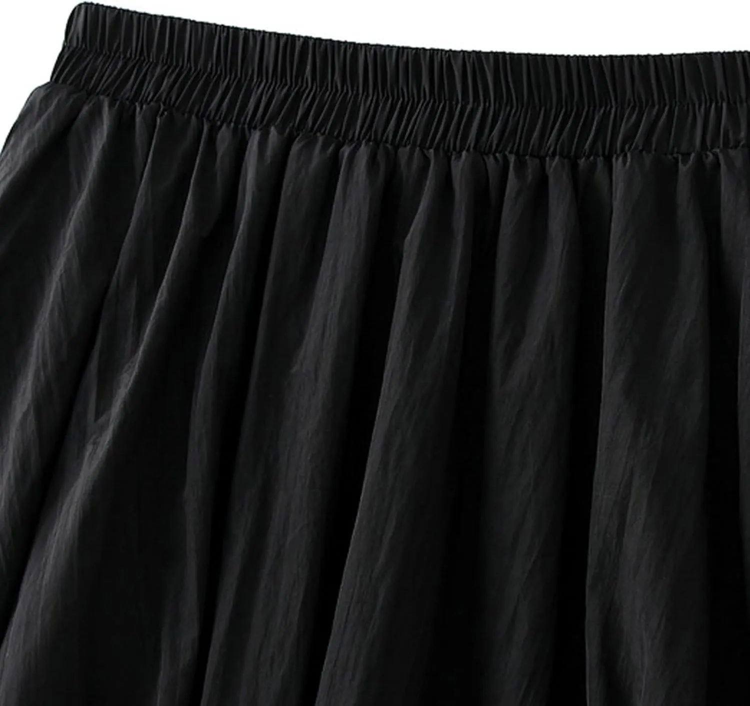 Oplxuo Women Y2K Bubble Maxi Skirt Elastic High Waisted Pleated Flowy A Line Long Puff Skirts Ruffle Hem Balloon Skirts