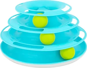 Our Pets Wobble Triple Chase Ball Track Interactive Cat Toy for Indoor Cats with Catnip (Cat Toys; Kitten Toys for Hunting and Chasing w/Rattling; Rolling Balls)