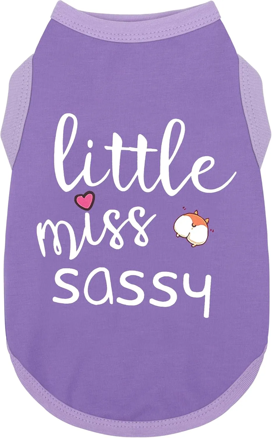 Paiaite Dog Clothes Fashionable Sleeveless Pet Vest: 'Little Miss Sassy' Printed Cotton Dog Shirt, Ideal for Small, Medium, and Large Breeds, Ensuring Comfort and Breathability Purple M