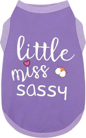 Paiaite Dog Clothes Fashionable Sleeveless Pet Vest: 'Little Miss Sassy' Printed Cotton Dog Shirt, Ideal for Small, Medium, and Large Breeds, Ensuring Comfort and Breathability Purple M