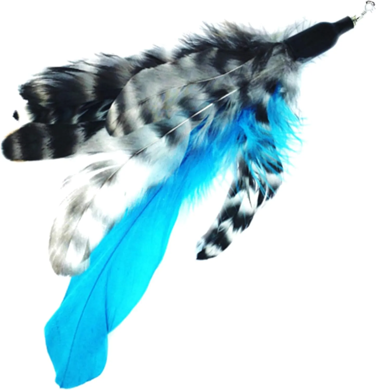 Pet Fit For Life - Retractable Feather Wand for Cats - Durable Interactive Cat Toy, Teaser Fishing Pole with Feather Lures - Fun Kitten Play Wand, 2 Feathers with String Attachment