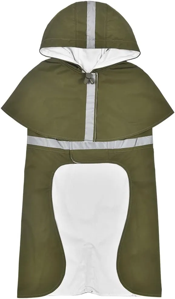 Pet Large Dog Raincoat Apparel Poncho Waterproof for Medium Large Sized for Dog Raincoat Clothes Jacket (5XL, Green)