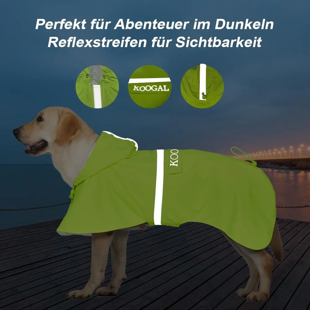 Pet Large Dog Raincoat Apparel Poncho Waterproof for Medium Large Sized for Dog Raincoat Clothes Jacket(Fluor Yellow,6XL)