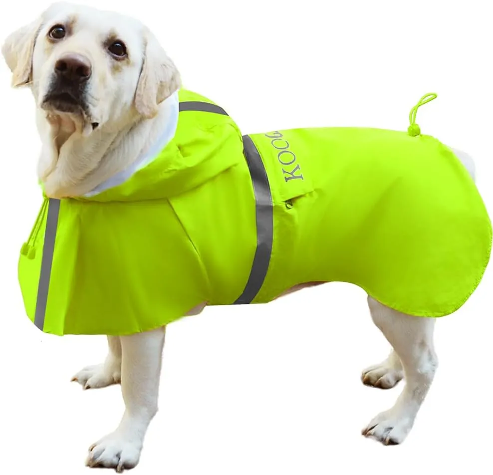 Pet Large Dog Raincoat Apparel Poncho Waterproof for Medium Large Sized for Dog Raincoat Clothes Jacket(Fluor Yellow,6XL)