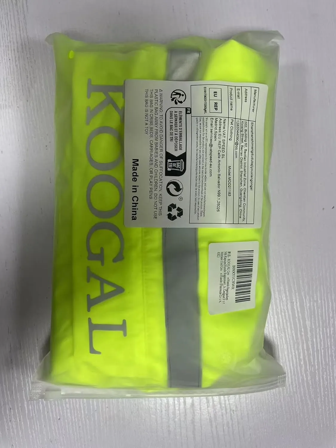Pet Large Dog Raincoat Apparel Poncho Waterproof for Medium Large Sized for Dog Raincoat Clothes Jacket(Fluor Yellow,6XL)