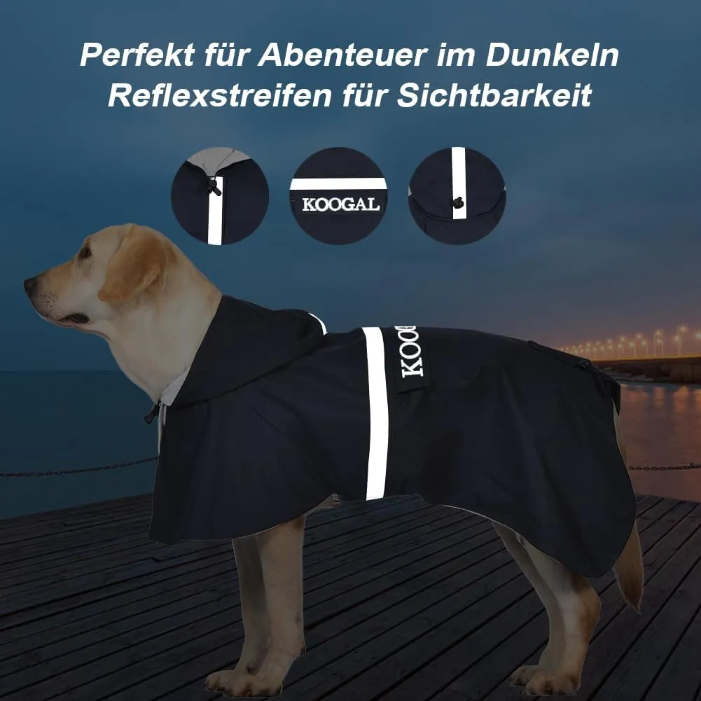 Pet Large Dog Raincoat Apparel Poncho Waterproof for Medium Large Sized for Dog Raincoat Clothes (Navy Blue, 6XL)