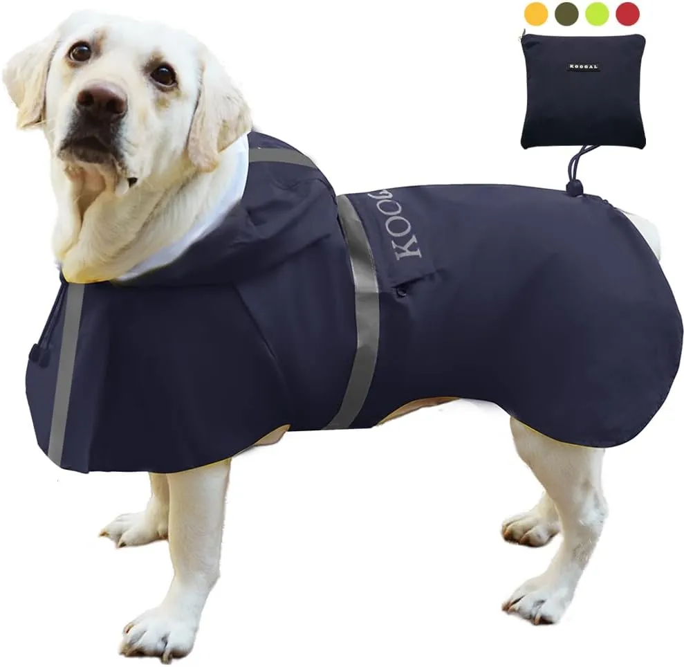 Pet Large Dog Raincoat Apparel Poncho Waterproof for Medium Large Sized for Dog Raincoat Clothes (Navy Blue, 6XL)