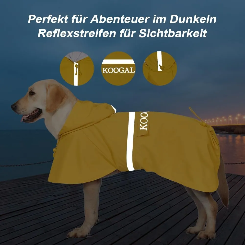 Pet Large Dog Raincoat Apparel Poncho Waterproof for Medium Large Sized for Dog Raincoat Clothes (Yellow, 6XL)