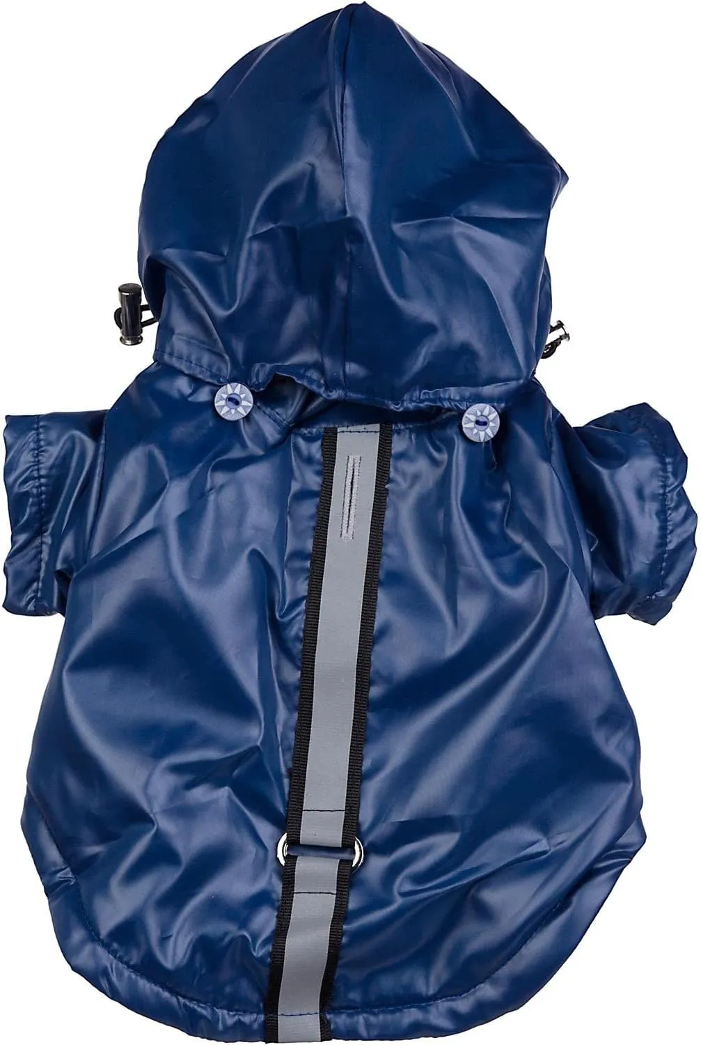 PET LIFE 'Reflecta-Sport' Fashion Insulated Adjustable and Reflective Windproof Water-Resistant Pet Dog Coat Jacket Rainbreaker w/ Removable Hood, Small, Dark Blue