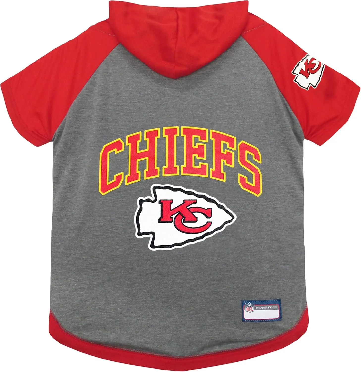 Pets First NFL Kansas City Chiefs Hoodie for Dogs & Cats. | NFL Football Licensed Dog Hoody Tee Shirt, Small| Sports Hoody T-Shirt for Pets | Licensed Sporty Dog Shirt