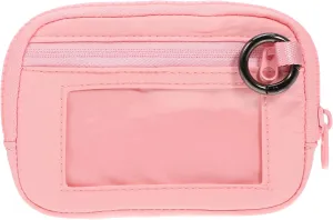 Pink Nylon Wristlet Wallet for Women - Small Zipper Clutch Purse, Coin Holder, Card Organizer, Travel Accessory
