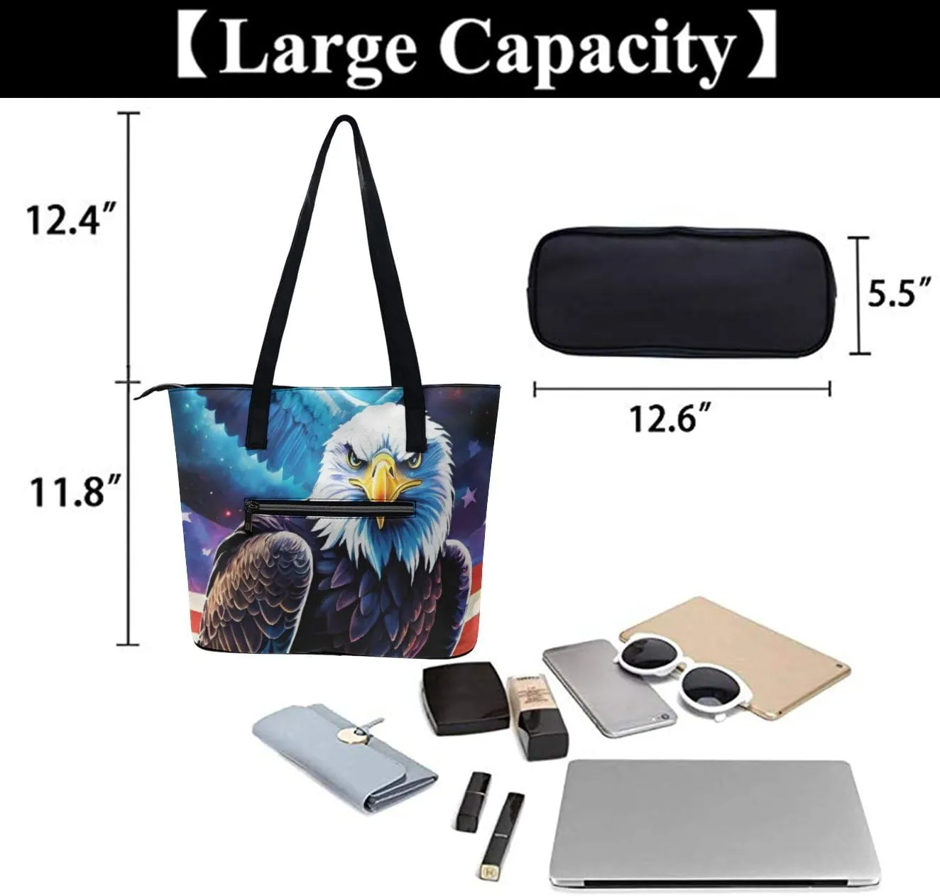 PU Leather Shoulder Bag for Women Casual Tote Handbag Large Shoulder Bag Work Fashion Women Purse Shopping Bag