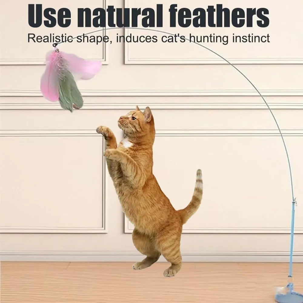 Puff Pet - Meowmastery Toy,Puff Pet MeowMastery Toy,Meow Mastery Teaser Wand,Exercise and Entertainment for Active Felines (Blue)