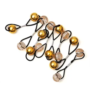 RED by Kiss 8 Pieces 16mm Ball Hair Ties, Bubble Ponytail Holders for Kids Girls Children Women Baby Toddlers, Twin Bead Colorful Elastic Hair Accessories, Cute Hair Bands with Balls (Gold&Clear)