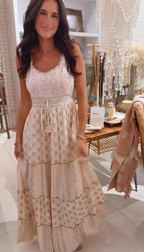 Rose bloom boho dress