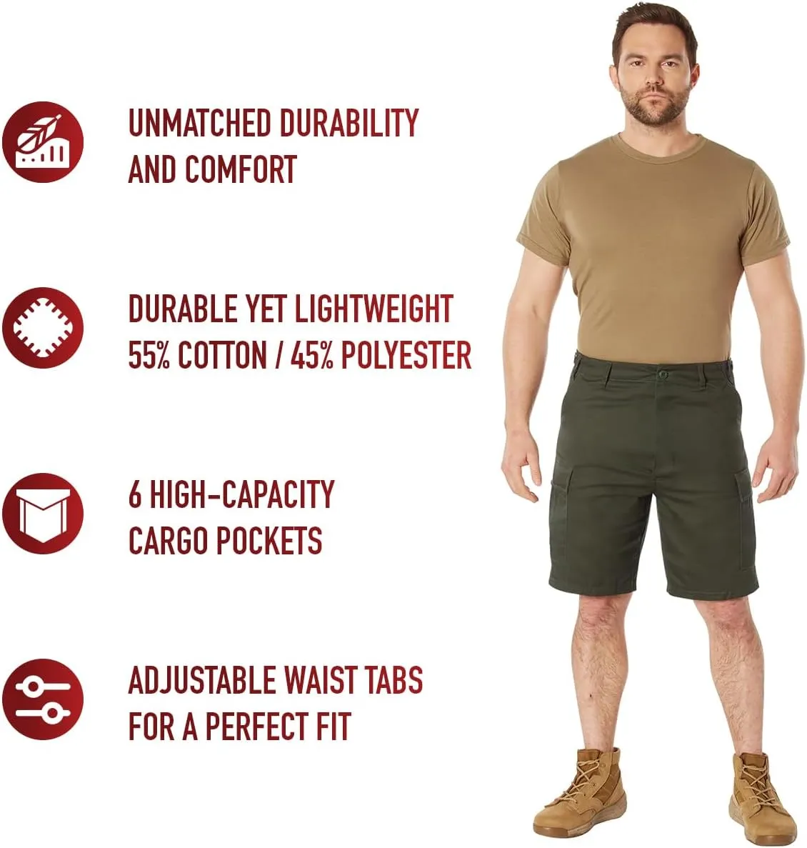 Rothco BDU Cargo Shorts Mens Outdoor Shorts Hiking Shorts