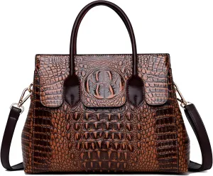 Shoulder Sling Tote Handbag For Women Retro Crocodile Top Handle Shoulder Bag