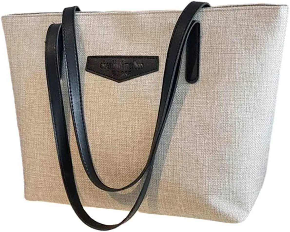 Single Shoulder Bag Women's Bags 2025 New Korean Version Cotton And Linen Large Capacity Casual (White, One Size)