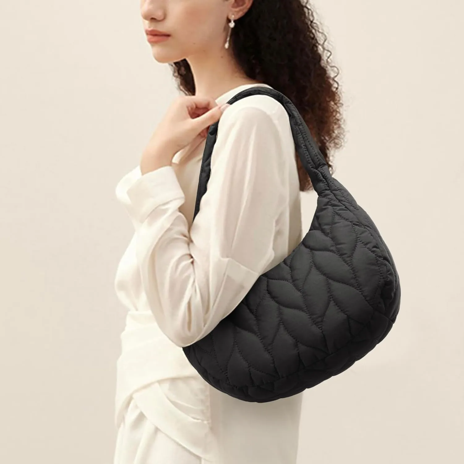 Small Puffer Bag Shoulder Bags for Women Quilted Shoulder Bag Puffer Bag Nylon Shoulder Purses and Handbags